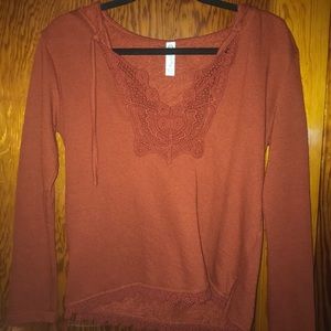 Burnt orange sweater crop top